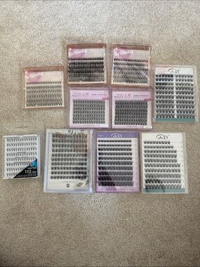 Mixed Cluster Eyelash Extension Trays - Black Lashes Bundle